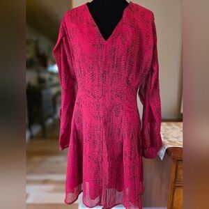 Banana Republic Elegant Red Long Sleeve Dress